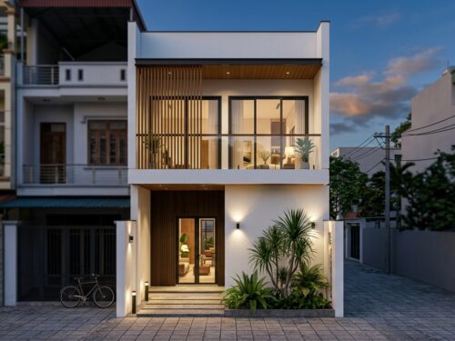 Mẫu Nhà Phố Hai Tầng Hiện Đại P02